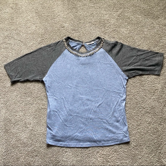 Miu Miu Crew Neck T Shirt w/ Neck Crystals - Picture 4 of 9